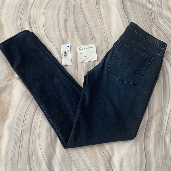AG Adriano Goldschmied Prima Cigarette Contour 360 Denim Dark Blue Jeans 27x30 - Picture 1 of 15